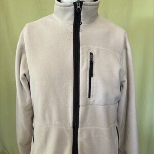 Polo Sport Ralph Lauren Men's Beige White Fleece Sweater Full Zip Medium Polarte